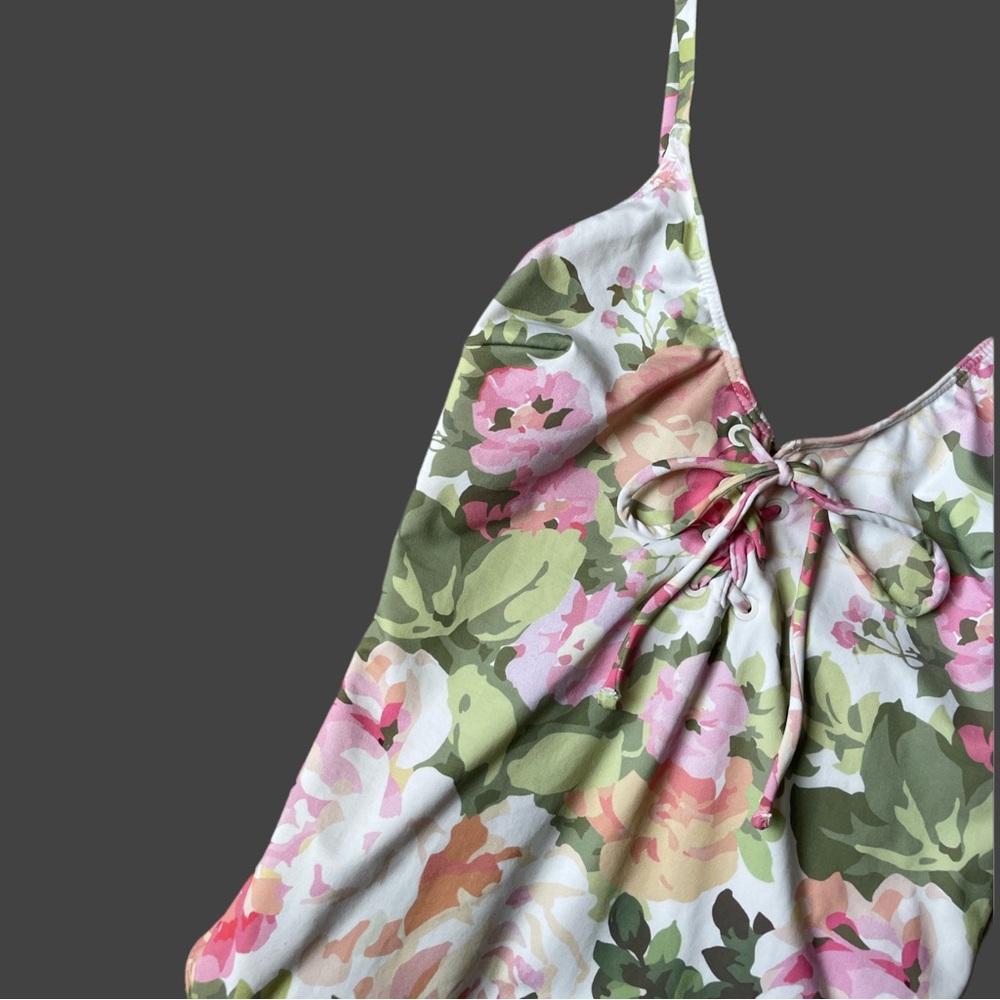 SEZANE x Ysé NWT Pastel Pink Green & White Floral Printed One Piece Swim Suit - Picture 4 of 8